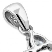 Heart Shape Clear CZ Star David  Pendant, p345